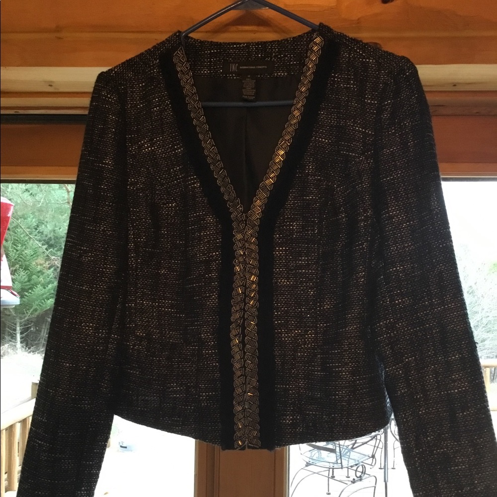 INC Embellished Cropped Jacket